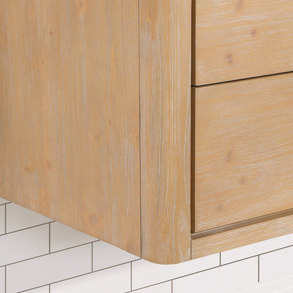 Cristo 36" Floating Single Bath Vanity in Fir Wood Brown