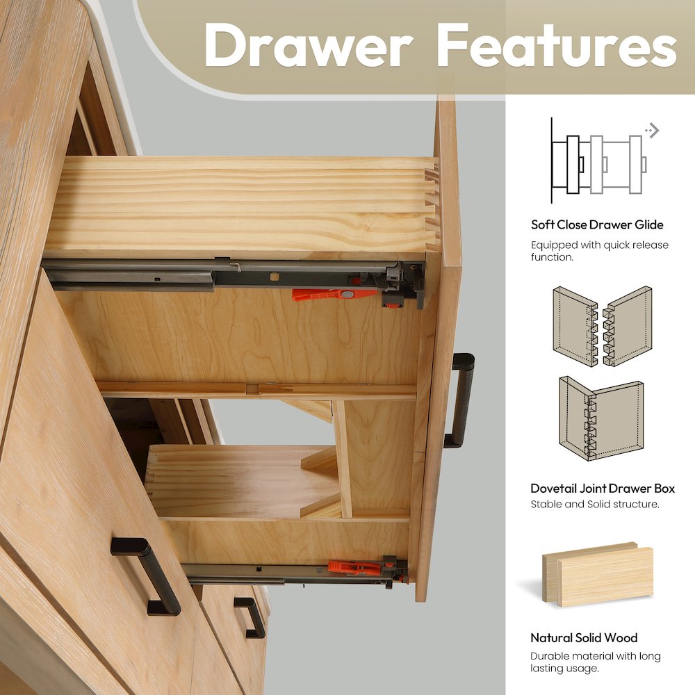 Cristo 60M" Floating Double Bath Vanity in Fir Wood Brown