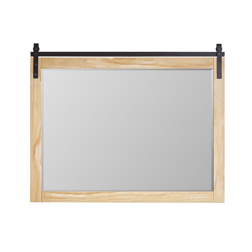 Cortes 48" Rectangular Bathroom Vanity Barndoor Wall Mount Mirror in Pine