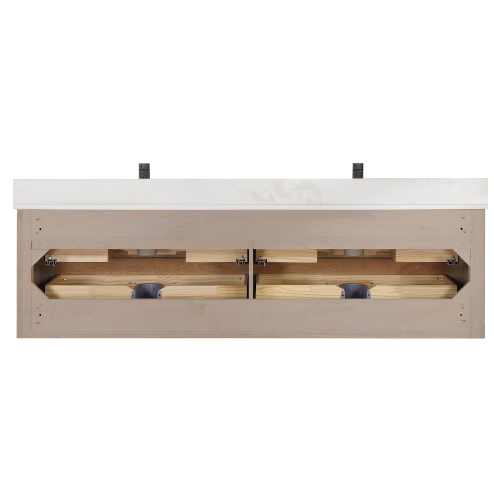 Cristo 72" Floating Double Bath Vanity in Fir Wood Brown
