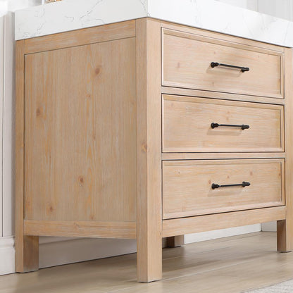 Free-standing Single Bathroom Vanity with Composite top in Lightning White