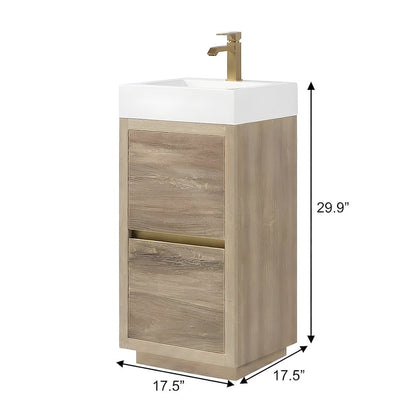PVC Plywood Small Bathroom Vanity with Integral Square Sink Top with Storage