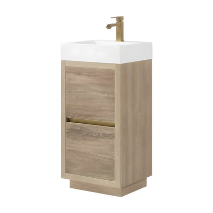 PVC Plywood Small Bathroom Vanity with Integral Square Sink Top with Storage