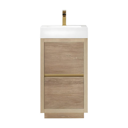 PVC Plywood Small Bathroom Vanity with Integral Square Sink Top with Storage