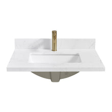 Malaga 31" x 22" Composite Stone Vanity Top, Grain White, White Rect. Sink