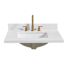 Jaen 31" x 22" Composite Stone Vanity Top, Grain White, White Rect. Sink