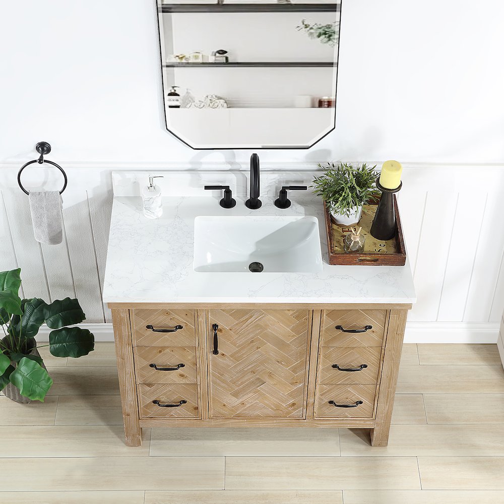 Javier 42" Free-standing Single Bath Vanity in Spruce Antique Brown