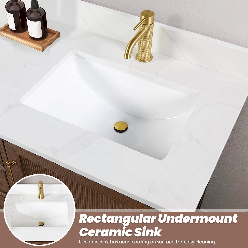 Tokyo 36" Freestanding Single Bath Vanity in Aged Dark Brown Oak