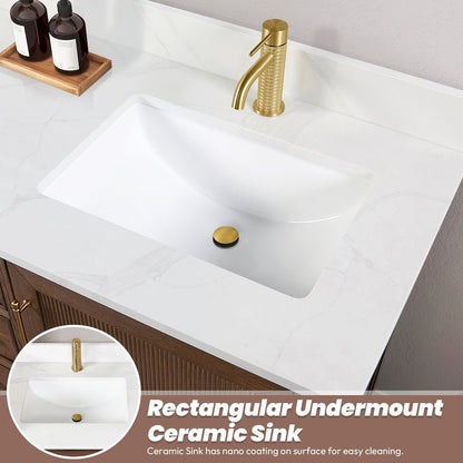 Tokyo 36" Freestanding Single Bath Vanity in Aged Dark Brown Oak