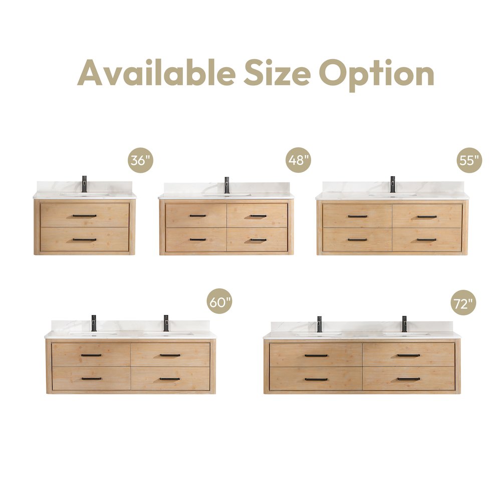 Cristo 48" Floating Single Bath Vanity in Fir Wood Brown