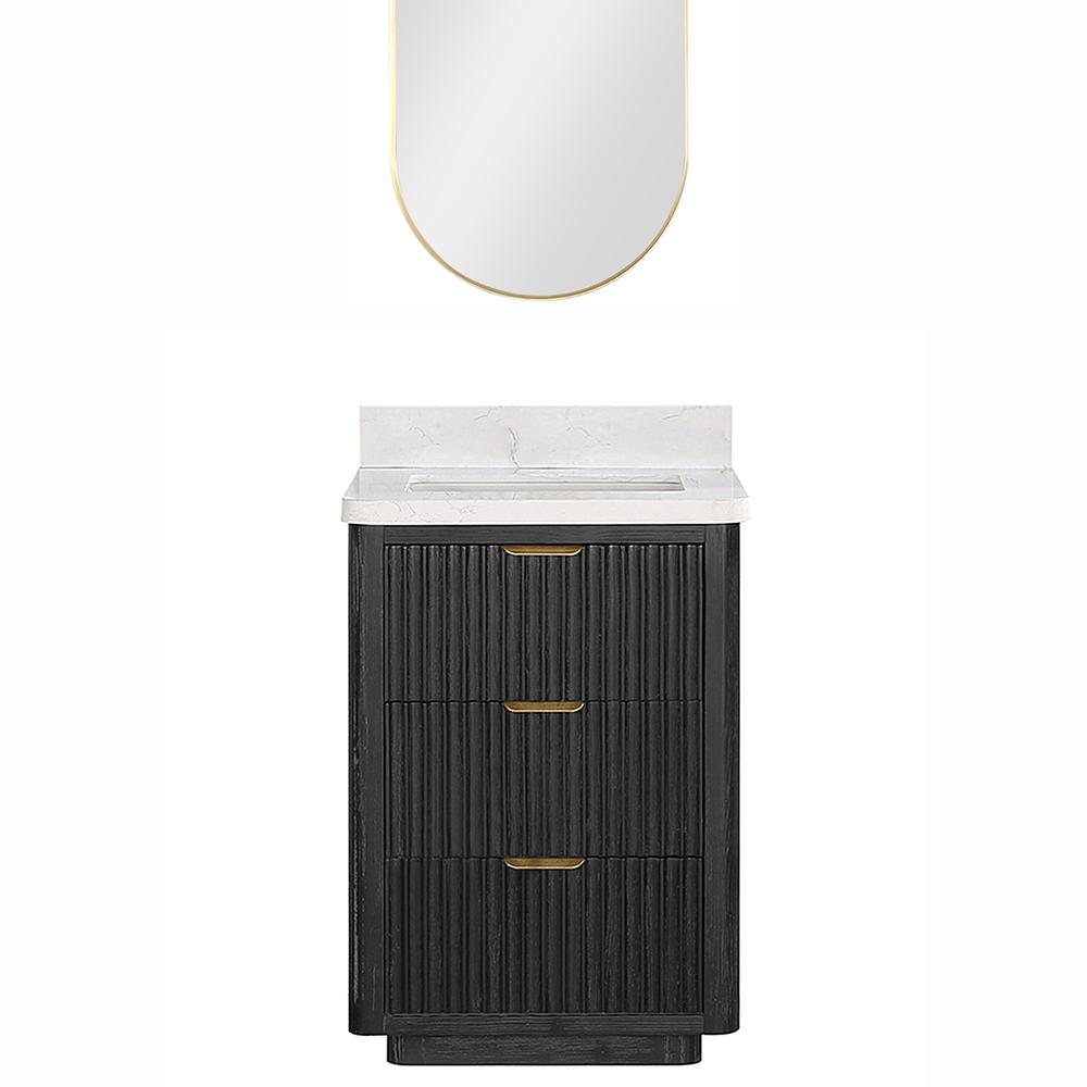 Free-standing Single Bathroom Vanity with Composite top and Mirror