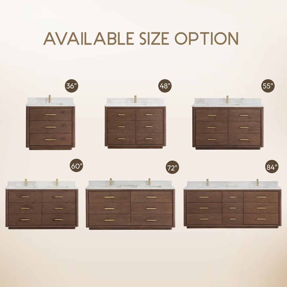 Porto 48" Free-standing Single Bath Vanity in Aged Dark Brown Oak