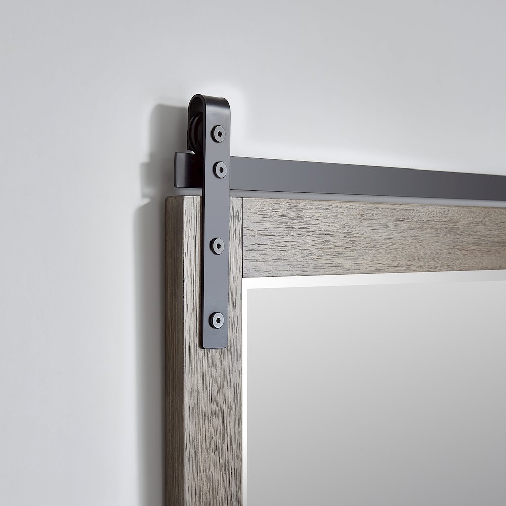 Cortes 48" Rectangular Bathroom Vanity Barndoor Wall Mount Mirror in Grey