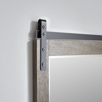 Cortes 48" Rectangular Bathroom Vanity Barndoor Wall Mount Mirror in Grey