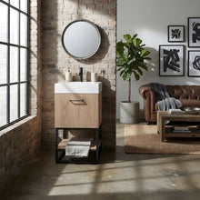 PVC Waterproof Single Bathroom Vanity with Sink and Stone Countertop, Cabinet