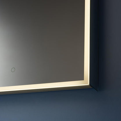 24" Rectangle Frameless Lighted Medicine Cabinet Wall Mounted Mirror