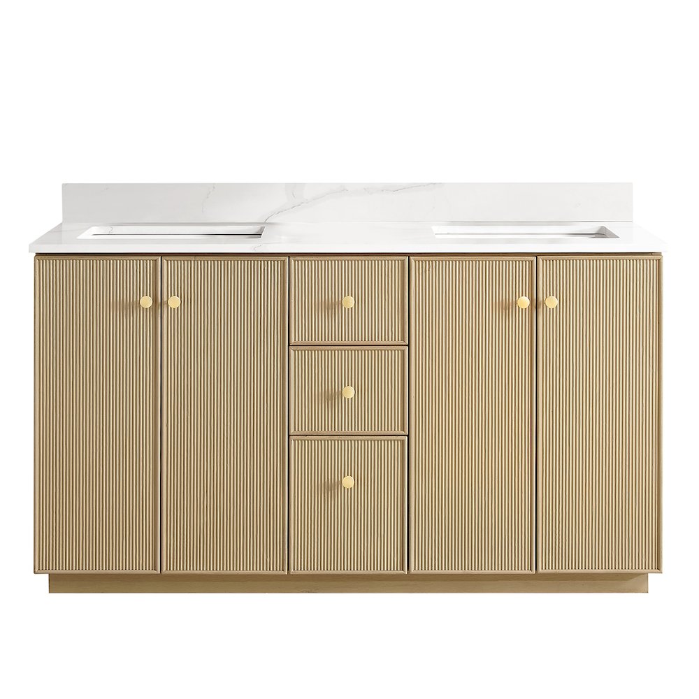 Oza 60M" Free-standing Double Bath Vanity in Aged Natural Oak