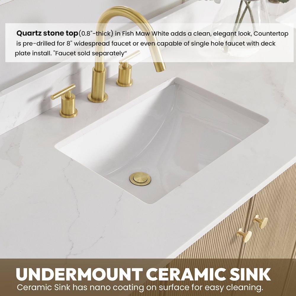 Oza 60M" Free-standing Double Bath Vanity in Aged Natural Oak