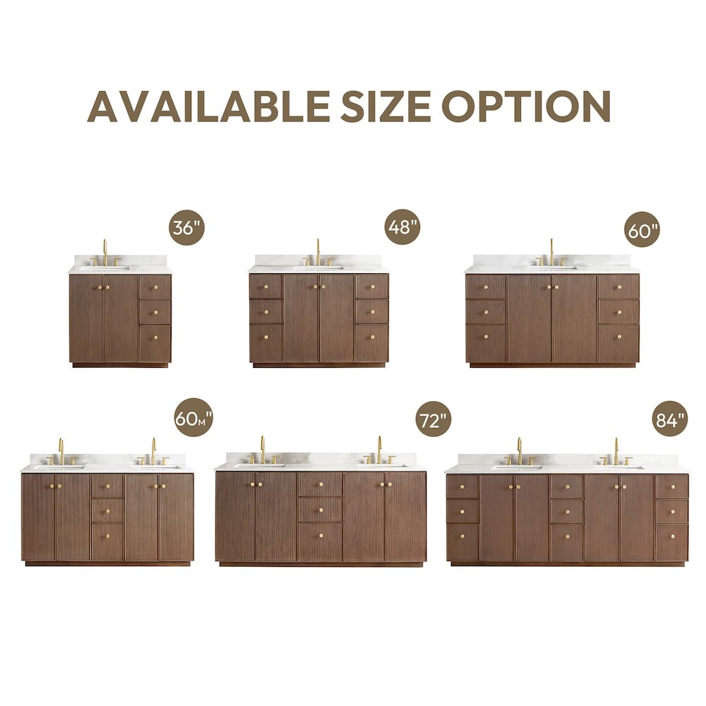 Oza 60" Free-standing Single Bath Vanity in Aged Dark Brown Oak