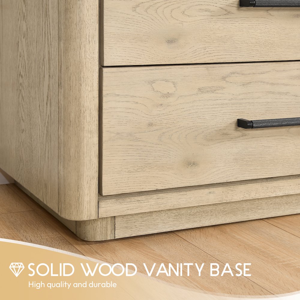 Porto 72" Free-standing Double Bath Vanity in Aged Natural Oak