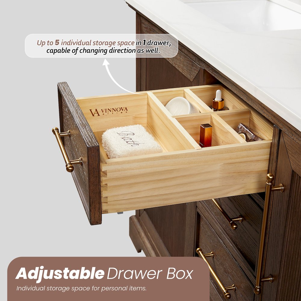 Tokyo 36" Freestanding Single Bath Vanity in Aged Dark Brown Oak