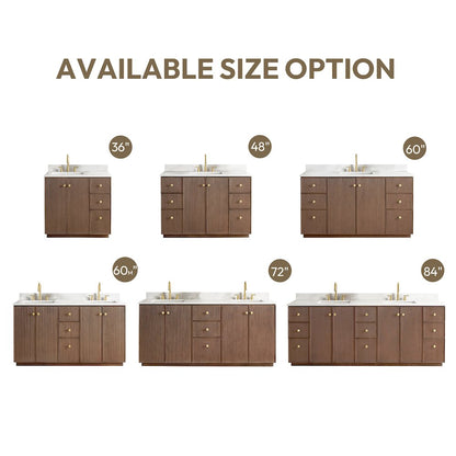 Oza 84" Free-standing Double Bath Vanity in Aged Dark Brown Oak