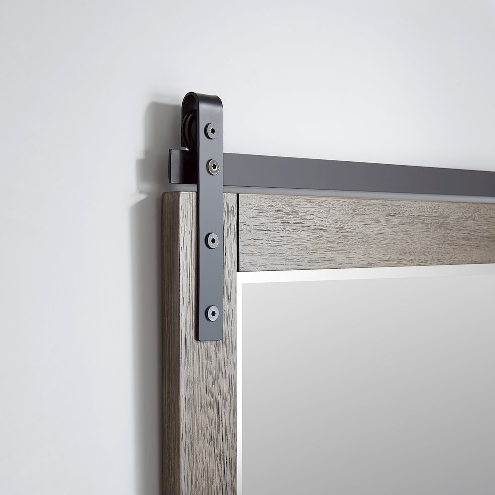 Cortes 60" Rectangular Bathroom Vanity Barndoor Wall Mount Mirror in Grey