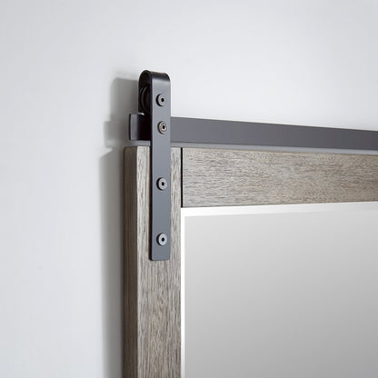 Cortes 60" Rectangular Bathroom Vanity Barndoor Wall Mount Mirror in Grey