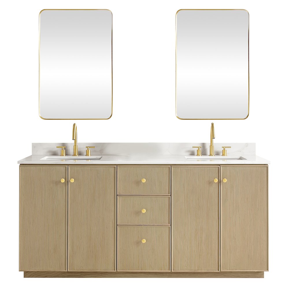 Oza 72" Free-standing Double Bath Vanity in Aged Natural Oak