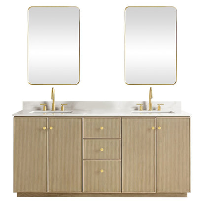 Oza 72" Free-standing Double Bath Vanity in Aged Natural Oak