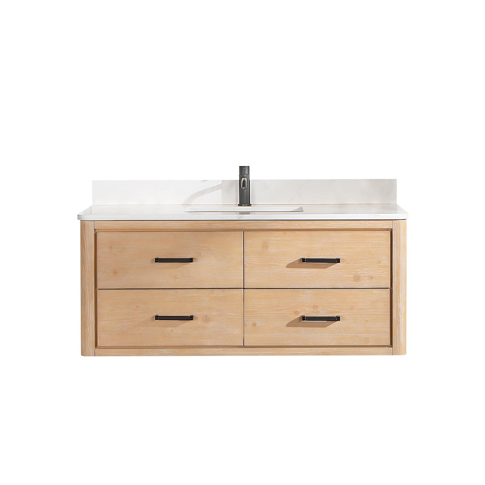 Cristo 48" Floating Single Bath Vanity in Fir Wood Brown