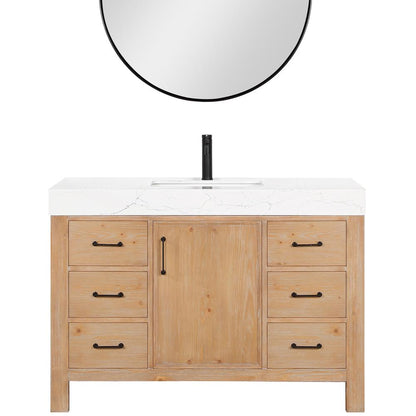 Free-standing Single Bathroom Vanity with Composite top and Mirror