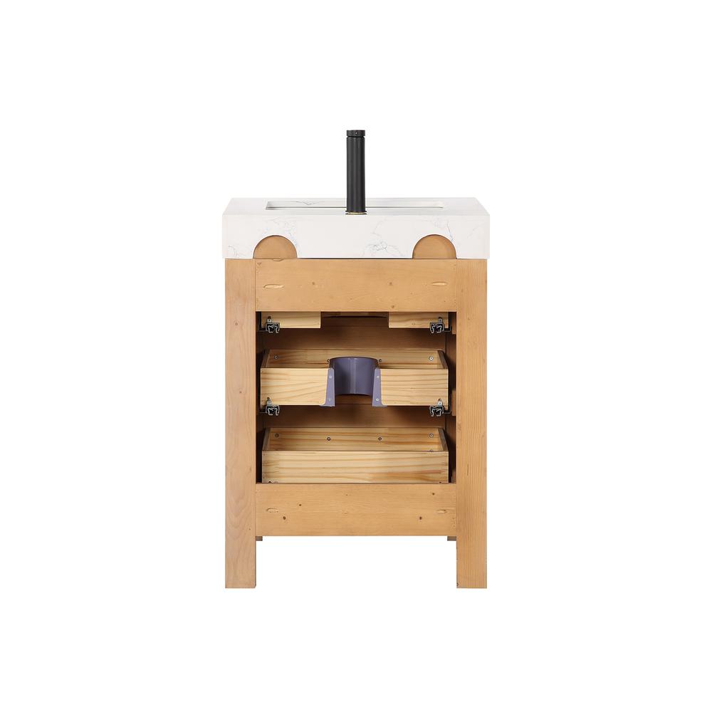 Free-standing Single Bathroom Vanity with Composite top and Mirror