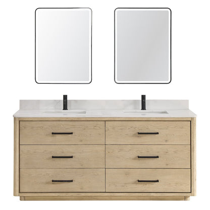 Porto 72" Free-standing Double Bath Vanity in Aged Natural Oak