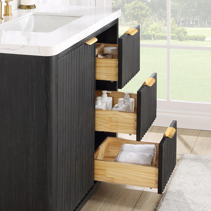 Free-standing Single Bathroom Vanity with Composite top and Mirror