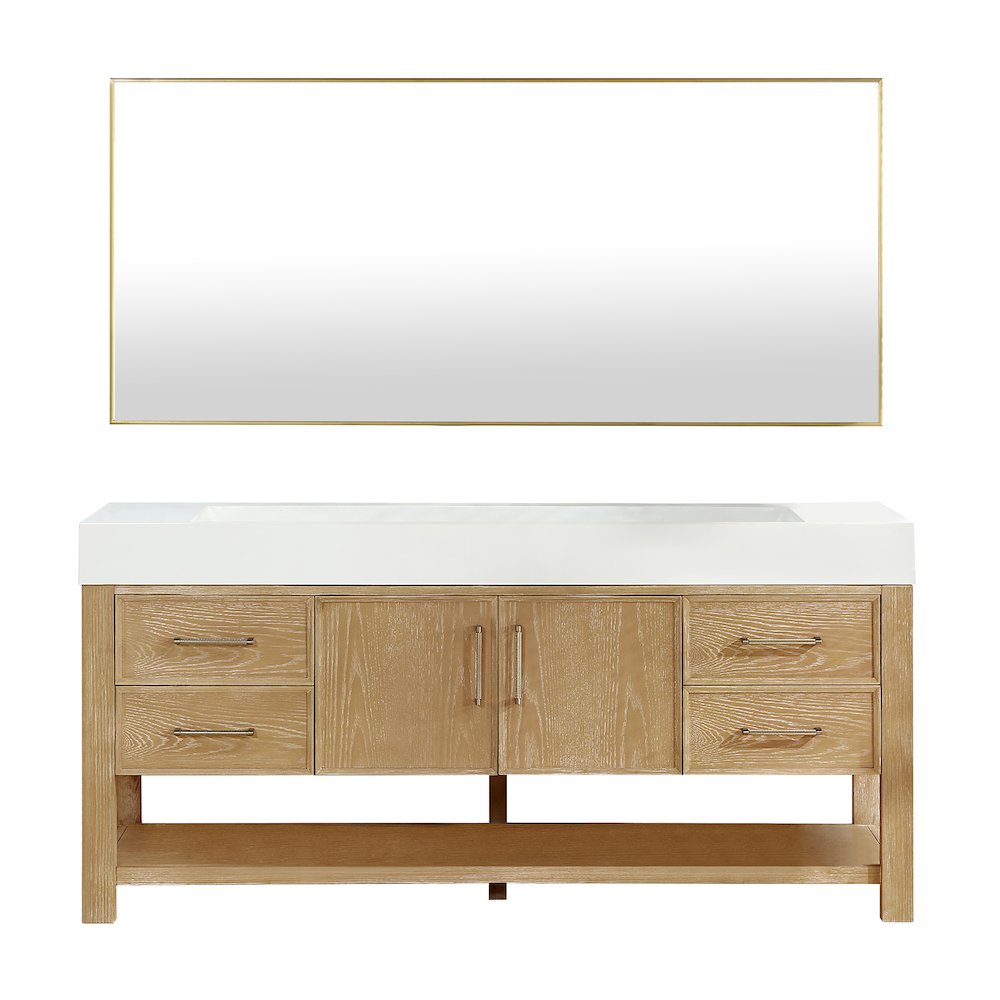 Vera 72" Free-standing Single Bath Vanity in Washed Ash Grey