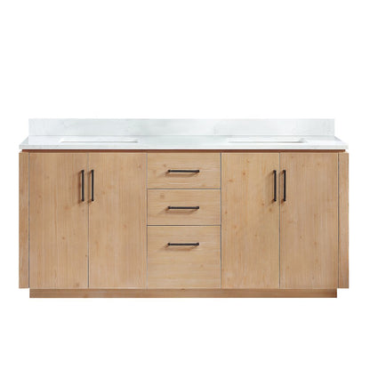 San 72" Free-standing Double Bath Vanity in Fir Wood Brown