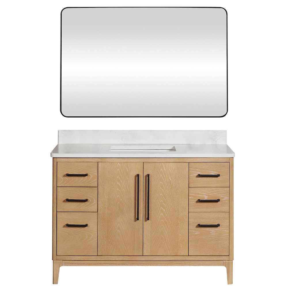 Gara 48" Free-standing Single Bath Vanity in Washed Ash Grey