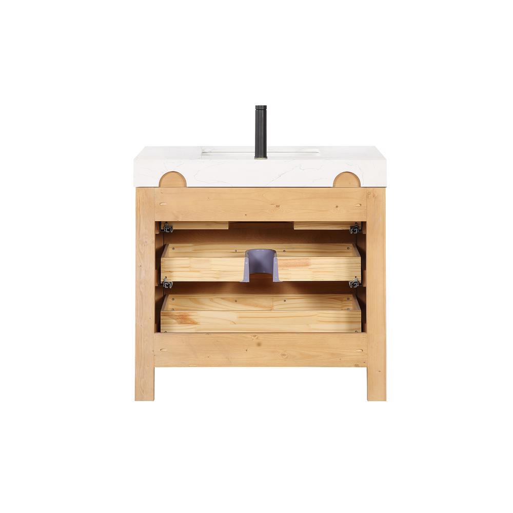 Free-standing Single Bathroom Vanity with Composite top and Mirror