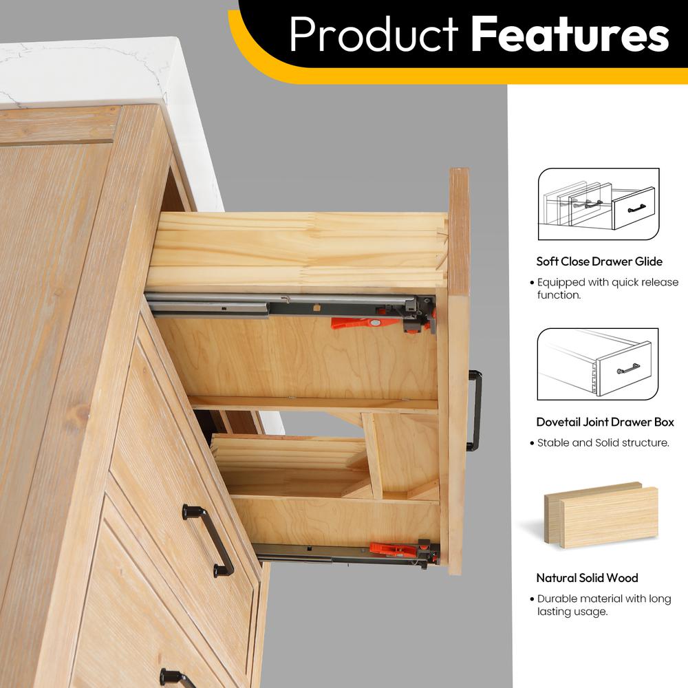 Free-standing Single Bathroom Vanity with Composite top in Lightning White