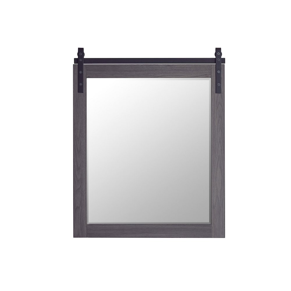 Cortes 32" Rectangular Bathroom Vanity Barndoor Wall Mount Mirror in Oak