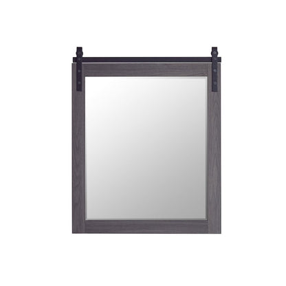 Cortes 32" Rectangular Bathroom Vanity Barndoor Wall Mount Mirror in Oak