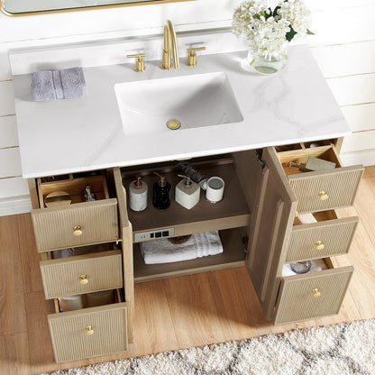 Oza 48" Free-standing Single Bath Vanity in Aged Natural Oak