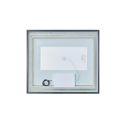 36" Rectangular Aluminum Framed LED Wall Mount Bathroom Vanity Mirror in Black