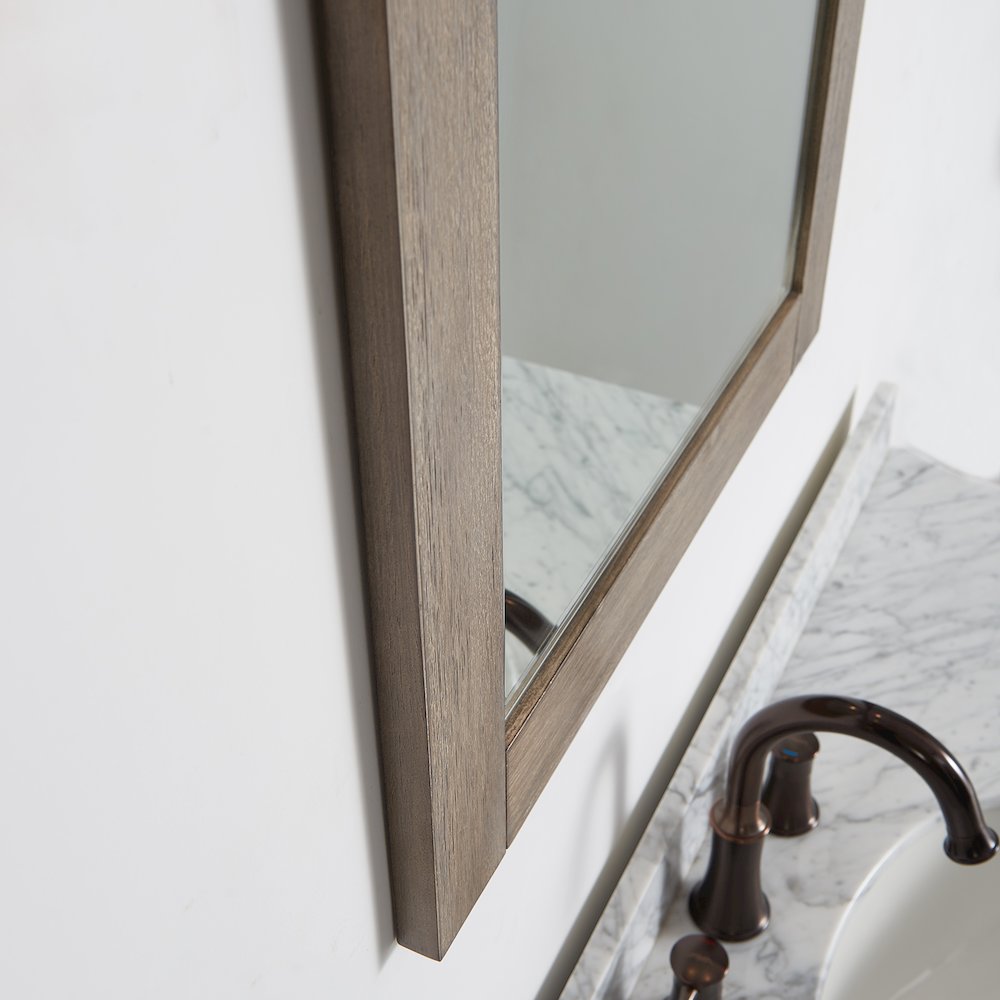 Cortes 24" Rectangular Bathroom Vanity Barndoor Wall Mount Mirror in Grey