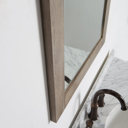 Cortes 24" Rectangular Bathroom Vanity Barndoor Wall Mount Mirror in Grey