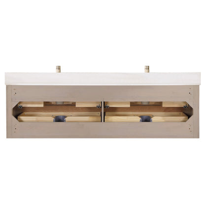 Cristo 72" Floating Double Bath Vanity in Aged Dark Brown Oak