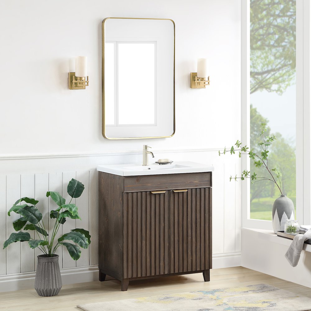 Palos 30" Free-standing Single Bath Vanity in Spruce Aged Brown