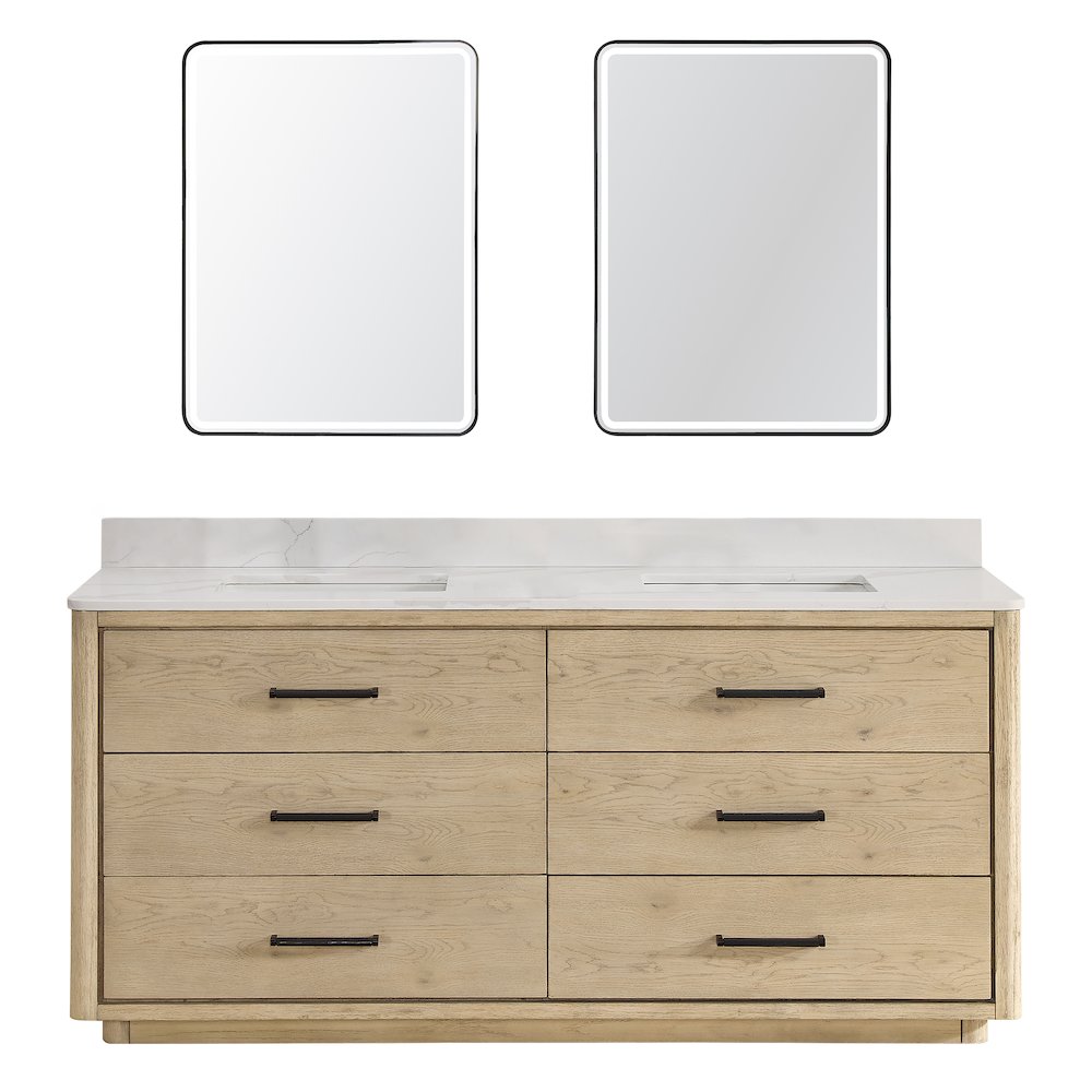 Porto 72" Free-standing Double Bath Vanity in Aged Natural Oak