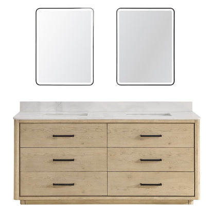 Porto 72" Free-standing Double Bath Vanity in Aged Natural Oak